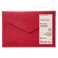 無印良品 ミニレターセット エンジ 封筒３枚 便箋６枚 1セット（1袋×2） 良品計画