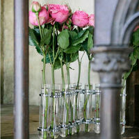 ダルトン 花瓶 リンクチューブベース ガラス シルバー 414189 1個（直送品）