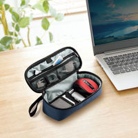 サンワサプライ  トラベル小物ポーチ（W245×D100×H65mm・ネイビー） IN-AD13NV（直送品）