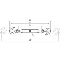 浅野金属工業 パイプターンバックルS型ハッカー/6 AK2811 1セット(3個)（直送品）