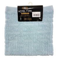 林 ウォッシュタオルホテルタイプ　バラエティカラー5　ブルー  1セット（9枚：同色3枚/パック×3）