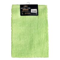 林 フェイスタオル　ホテルタイプ　バラエティカラー5　グリーン  1セット（6枚：同色2枚/パック×3）