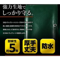 萩原工業 萩原 ターピー エステル帆布トラックシート Wー4号 グリーン 2.6m×3.8m EH-W4 1枚 437-5562（直送品）