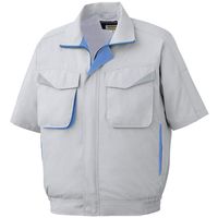 ミドリ安全 作業服 春夏 半袖 ブルゾン 帯電防止 GS481 LL シルバーグレー 3121193606 1点（直送品）