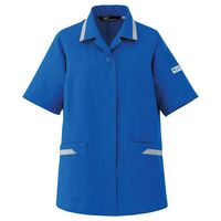 ミドリ安全 女性用 作業服 春夏 半袖 スモック 帯電防止 VELS53 11号 ロイヤルブルー 3124103905 1点（直送品）