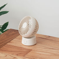 ライフオンプロダクツ ラウンドミニデスクファン 首振り機能付 オフホワイト PBAF005-OW 1台