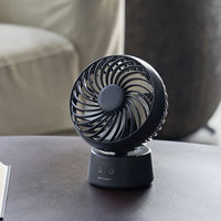 ライフオンプロダクツ ラウンドミニデスクファン 首振り機能付 ダークグレー PBAF005-DG 1台