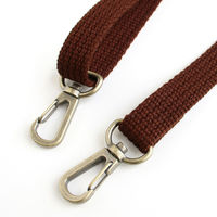 日本紐釦貿易 細巾アクリルショルダーストラップ 巾約15mm 長さ約75~140cm 焦げ茶 DCH9844-6 1本