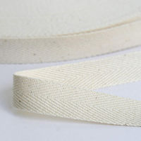 日本紐釦貿易 綿厚綾テープ(綿50・レーヨン50%) 幅20mm×50m巻 生成色 HM1020 1巻