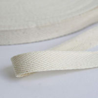 日本紐釦貿易 綿厚綾テープ(綿50・レーヨン50%) 幅15mm×50m巻 生成色 HM1015 1巻