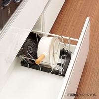 伸晃 フライパン 鍋 ふたスタンド 2WAY 伸縮タイプ ブラック PFNーNSBK 1個