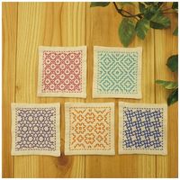 藤久 一目刺しコースター 生成 5枚組 0707280 1セット（直送品）