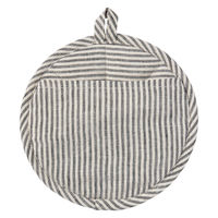 無印良品 麻平織 鍋敷きにもなる鍋つかみ ストライプ 1セット（1個×2） 良品計画