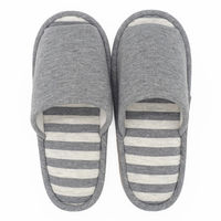 オクムラ 洗えるフトフレニットボーダースリッパ 洗濯 Mサイズ グレー AAAA1905GY 1足