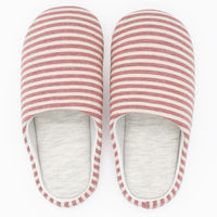 オクムラ 洗えるフトフレニットボーダースリッパ 成型チャールス 洗濯 Mサイズ レッド BLAA8904RE 1足