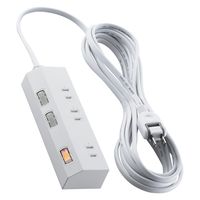 エレコム 電源タップ 延長コード 5m コンセント 3個口 個別スイッチ マグネット 白 T-IS01M-2350WH 1個