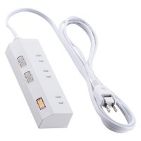 エレコム 電源タップ 延長コード 2m コンセント 3個口 個別スイッチ マグネット 白 T-IS01M-2320WH 1個