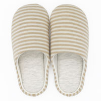 オクムラ 洗えるフトフレニットボーダースリッパ 成型チャールス 洗濯 Mサイズ ベージュ BLAA8904BE 1足