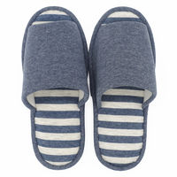 オクムラ 洗えるフトフレニットボーダースリッパ 洗濯 Lサイズ ネイビー AAAA1906NV 1足