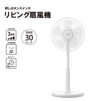 YAMAZEN 30cm リビング扇風機 押しボタンスイッチ 風量3段階 切タイマー ホワイト YLT-AG307(W) 1台