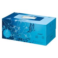 ティッシュペーパー エルモア 絹美 スタイリッシュブルー 200組 1セット（1個×10）カミ商事