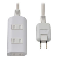 朝日電器 延長コード 電源タップ 2ピン 3個口/2m 雷ガード ほこり防止シャッター WBT-N3020SB(W) 1個