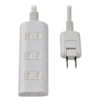朝日電器 延長コード 電源タップ 2ピン 4個口/3m 雷ガード ほこり防止シャッター WBT-N4030SB(W) 1個