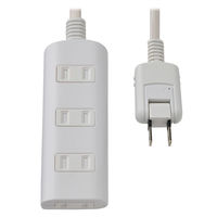 朝日電器 延長コード 電源タップ 2ピン 4個口/5m 雷ガード ほこり防止シャッター WBT-N4050SB(W) 1個