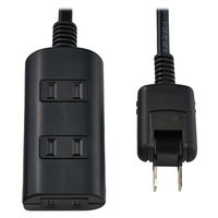 朝日電器 延長コード 電源タップ 2ピン 3個口/2m 雷ガード ほこり防止シャッター WBT-N3020SB(BK) 1個