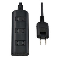 朝日電器 延長コード 電源タップ 2ピン 4個口/3m 雷ガード ほこり防止シャッター WBT-N4030SB(BK) 1個