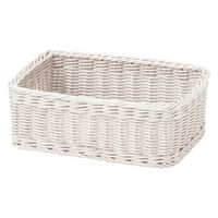 サンリツ KLEANE PLUS洗える抗菌素材のスクエアアメニティーバスケットS ホワイト 1セット（3個）