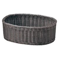 サンリツ KLEANE PLUS洗える抗菌素材のオーバルアメニティーバスケットL Dグレー 1セット（3個）