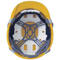 加賀産業 ヘルメット つば(雨溝)付 イエロー KGBo-1B 1セット(2個)（直送品）