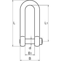浅野金属工業 ロング角頭シャックル/8 AK2090 1セット(10個)（直送品）