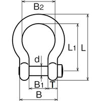 浅野金属工業 オタフク角頭シャックル/6 AK11271 1セット(10個)（直送品）