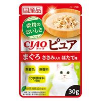 いなば CIAO チャオ ピュア まぐろ ささみ入り ほたて味 国産 30g 8袋 キャットフード ウェット パウチ