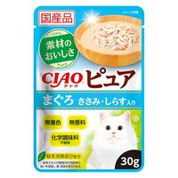 いなば CIAO チャオ ピュア まぐろ　ささみ・しらす入り 国産 30g 16袋 キャットフード ウェット パウチ
