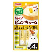 いなば CIAO チャオ ピュアちゅーる 猫 とりささみ＆ほたて貝柱 国産（14g×4本）2袋 ちゅ～る キャットフード ウェット 猫用 おやつ