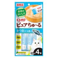 いなば CIAO チャオ ピュアちゅーる 猫 かつお かつお節入り 国産（14g×4本）2袋 ちゅ～る キャットフード ウェット 猫用 おやつ