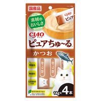 いなば CIAO チャオ ピュアちゅーる 猫 かつお 国産（14g×4本）2袋 ちゅ～る キャットフード ウェット 猫用 おやつ