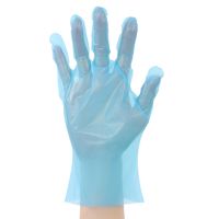 伊藤忠リーテイルリンク ポリエチレン手袋 (指絞りタイプ) 外エンボス ブルー S LD-SBF 1袋(100枚入)