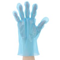 伊藤忠リーテイルリンク ポリエチレン手袋 (指絞りタイプ) 外エンボス ブルー L LD-LBF 1袋(100枚入)