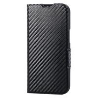 iPhone 16e ケース レザー 超軽量 カードケース機能付 カーボンブラック PM-A25SPLFUCB エレコム 1個（直送品）
