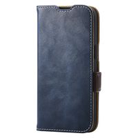 iPhone 16e ケース レザー 手帳型 マグネット カードケース機能付 ネイビー PM-A25SPLFYNV エレコム 1個（直送品）