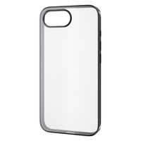 iPhone 16e ケース ソフト 衝撃吸収 メタルステッカー付 メタリックブラック PM-A25SUCTMBK エレコム 1個（直送品）