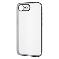 iPhone 16e ケース ソフト メタルステッカー付 メタリックブラック PM-A25SUCTMKBK エレコム 1個（直送品）