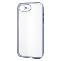 iPhone 16e ケース ソフト メタルステッカー付 メタリックペールブルー PM-A25SUCTMKBU エレコム 1個（直送品）