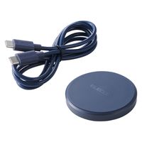 ワイヤレス充電器 Qi認証 12W/10W/7.5W/5W 卓上 充電器 薄型 ネイビー W-QA28NV エレコム 1個（直送品）