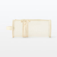 無印良品 ナイロンメッシュ縦でも横でも使えるペンケース 約直径７５×高さ１７７ｍｍ アイボリー 良品計画