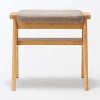 無印良品 再生ポリエステル混 木製スタッキングスツール ライトブラウン 幅４９．３×奥行３７×高さ４４ｃｍ 良品計画